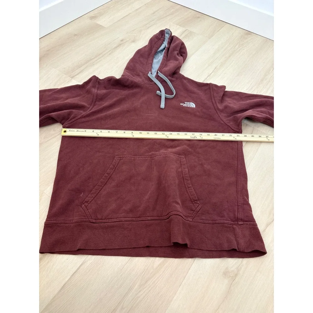 The North Face Hoodie Mens Large Maroon Pullover Fleece Logo Sweatshirt Gorpcore